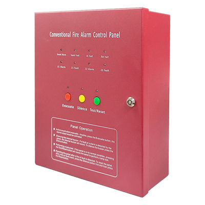 Panel de alarma de incendio convencional de 2 zonas Solución sencilla y asequible con detector de humo fotoeléctrico y fuente de alimentación de 90-270VAC