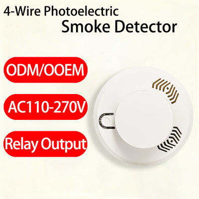 Reliable Industrial Smoke Detector 220V 4-Wire with Relay Contact – Quick Alarm Response for Large-Scale Factory & Warehouse Protection