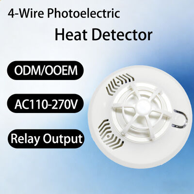 AC220V 4-Wire Industrial Heat Detector with Relay – Space-Saving for Electrical Cabinets & Server Rooms, Easy Panel Connectivity
