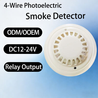  DC12–24V 4-Wire Smoke Detector with High Sensitivity – Hassle-Free Setup for Industrial Controls, Fire Warning Systems & Homes